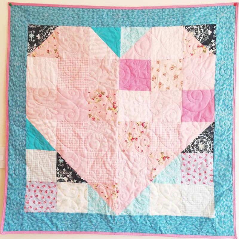 Love Heart Shaped Baby Quilt