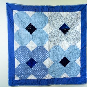 Blue flower baby quilt-min