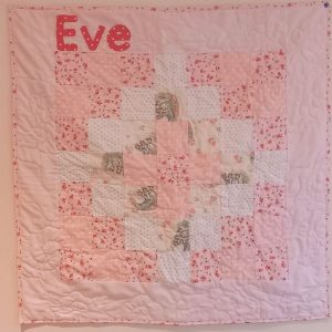 Personalised pretty pretty pretty pink baby quilt