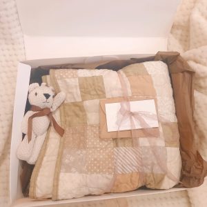 Neutral brown/beige baby quilt