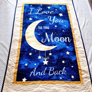 I love you to the moon and back baby quilt (personalised)